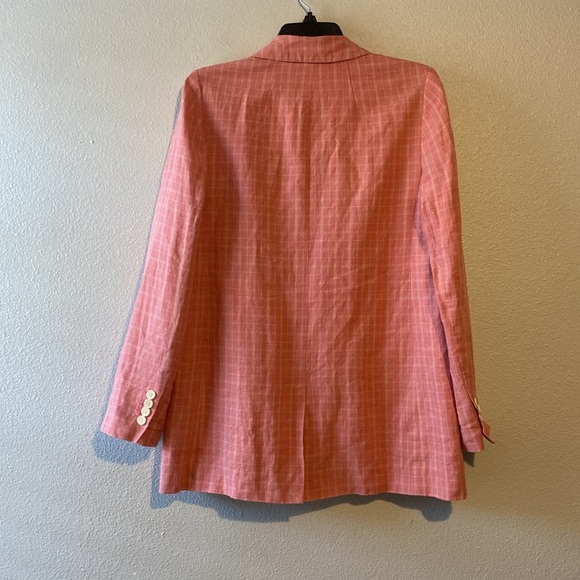 The Plaid Larsen Blazer in 100% Linen - Picture 4 of 8